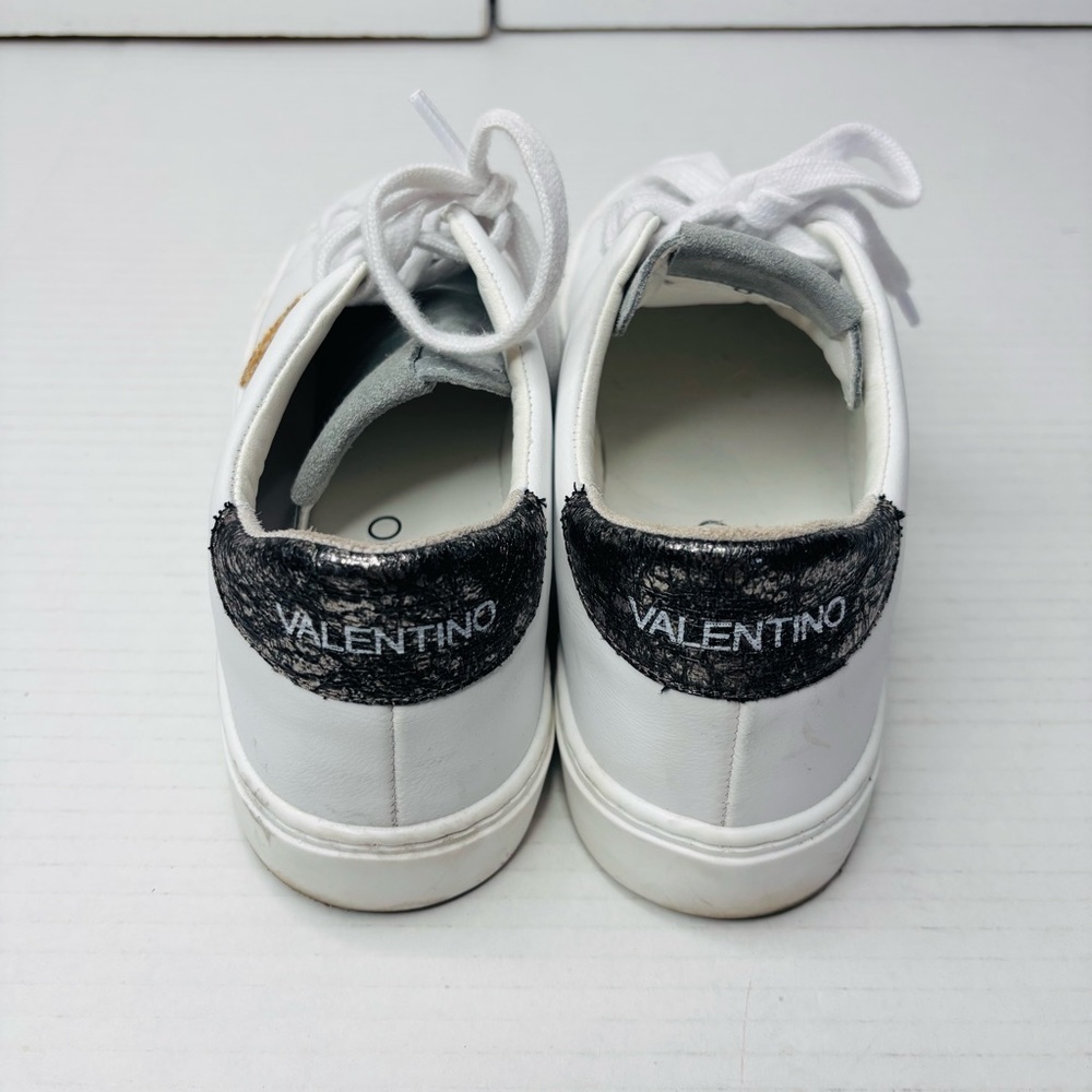 VALENTINO BY MARIO VALENTINOLaura Logo Low Top Leather Sneakers in White Size 8 - Picture 4 of 7